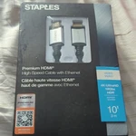 Staples Premium Hdmi High-speed Cable With Ethernet, 4k Ultrahd, Hdr, 10 Ft. Fixed Price $10.42.