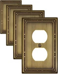 4-pack Antique Brass Outlet Covers, Metal Duplex Wall Plates For Electrical Outl. Fixed Price $21.99.
