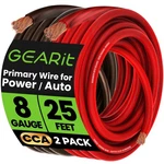 Gearit 8 Gauge 25' Cca Amplifier Power / Amp Ground Wire, Black/blue/red. Fixed Price $18.95.