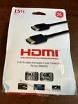 Ge 15ft. Hdmi Cable With Ethernet, Black. Fixed Price $18.99.