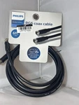 Set Of 2 Philips Rg6 Coax Cable 6 Ft Tv Satellite Dvr Audio Video Black. Fixed Price $18.00.
