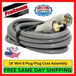 Procomm Pr18-8x Cb Radio Coax Cable 18' Mini 8 Plug-plug Antenna 6 Gauge Pack. Fixed Price $26.95.