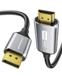 Switchflux Displayport To Hdmi 4k Hdr Cable Gold Plated Black Silver. Fixed Price $10.00.