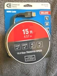 Commercial Electric 15 Ft. Deluxe Hdmi Cable Braided With Gold Plated Ends. Fixed Price $13.99.