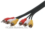 6ft Composite Rca Audio Video Cable Yellow White Red 6' Cord For Dvd Vcr Tv Cam. Fixed Price $8.99.
