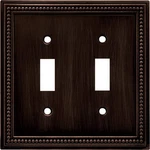 Brainerd 64409 Beaded Double Switch Wall Switch, Venetian Bronze. Fixed Price $16.99.