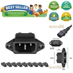 10 Pack Ac 250v 10a Iec 320 C14 Panel Mount Plug Adapter Power Connector Sock.... Fixed Price $17.99.