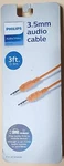 New Sealed Pkg Philips Audio/video 3.5mm Orange Audio Cable For All Brands 3 Ft. Fixed Price $8.95.
