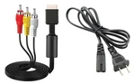 Ac Power Supply + Audio Video Rca Av Cable Adapter Cord To External Tv Black. Fixed Price $14.99.