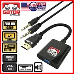 Hdmi To Vga Adapter Video Audio With Aux 3.5mm Connector Cable Converter 1080p. Fixed Price $9.99.