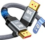 8k Displayport Cable 1.4, Vesa Certified 6.6ft Dp Cord (8k 60hz, 4k 144hz, 2k 24. Fixed Price $10.73.