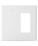 Bates- Combination Wall Plate, Decorator/blank, 2 Gang Switch. Fixed Price $6.38.