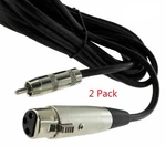 2 Pack, 25ft Xlr 3p Female To Rca Male Cable - Stage, Dj, Pro, Studio. Fixed Price $55.94.