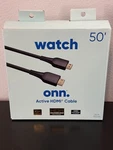 Onn Watch 50ft Active Hdmi Cable 4k Ultra Hd Hdr 72 Surround Sound Black New Nib. Fixed Price $30.00.