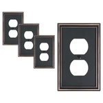 Treewell 4-pack Single Duplex Outlet Cover Plate, 1 4pk, Aged Bronze. Fixed Price $23.23.
