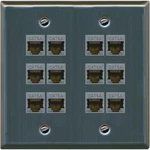 Riteav Cat6a Wall Plate 12 Port - Flat 2 Gang Stainless Steel. Fixed Price $68.70.