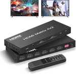 Ferrisa 4x2 Hdmi Matrix Switch, 4 In 2 Out Video Switcher Splitter +. Fixed Price $60.95.