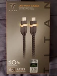 Titan 8k Gaming Hdmi Cable, 10 Foot, Light-up Led High Speed 48gbps, 60hz New. Fixed Price $24.50.