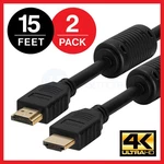 Premium Hdmi Cable 15 Ft 1.4 Ethernet Bluray 3d Dvd Ps3 Xbox Lcd Hdtv - Lot Of 2. Fixed Price $24.49.