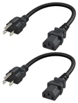 Cablecreation 2-pack 1 Feet 18 Awg Universal Power Cord For Nema 5-15p To I.... Fixed Price $18.08.