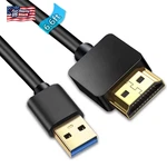 Akwor 6.6ft Usb To Hdmi Adapter Cable, Male 1080p Hd Monitor Display. Fixed Price $11.38.