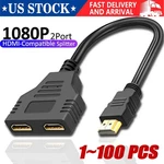 4k Hdmi Cable Splitter Adapter 2.0 Converter 1 In 2 Out Male To Female Lot. Fixed Price $191.89.