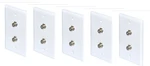 Adamax Dual Coax Coaxial Cable Wall Plate, White, Package Of 5. Fixed Price $18.00.