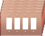 Rose Gold Reflective Acrylic Wall Plates - 5 Pack, Oversized 4-gang Cover. Fixed Price $233.99.
