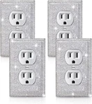4 Pcs Outlet Covers Shiny Silver Rhinestones Wall Standard Size, 4pc-1bs1. Fixed Price $20.99.