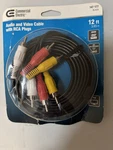 Commercial Electric Audio And Video Cable With Rca Plugs 12'. Fixed Price $5.00.