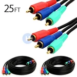 2x Component Video Cable 3 Rca 25 Ft Rgb Hdtv Dvd Vcr. Fixed Price $20.49.