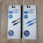 2x Philips Auxiliary Cable 3.5mm Basic 3ft Audio Black Blue Radio - New. Fixed Price $9.88.