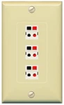 Riteav 3 Port Speaker Wire Plug Jack Wall Plate - 1 Gang Ivory/ivory. Fixed Price $20.40.