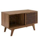 Modway Render Mid Century Modern 37in Vinyl Record Display Stand In Walnut. Fixed Price $196.99.