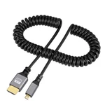 Nfhk Mini Micro Hdmi 2.0 Male To 4k Stretch Coiled Cable 90 Degree. Fixed Price $9.99.