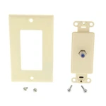 Leviton 40681-a Almond Decora Coax Cable Catv Wall Plate Video Jack Blue Center. Fixed Price $8.99.