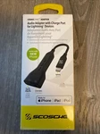 Scosche Audio Adapter With Charge Port For Lightning Devices. Fixed Price $14.00.