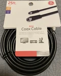 Ge Rg6 Coax Cable, 25', Black. Fixed Price $12.99.