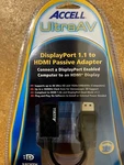 Accell Ultraav Dp 1.1 To Hdmi Passive Adapter P/n B0086b-004b (sealed). Fixed Price $4.99.