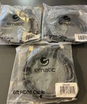 Ematic Hdmi 1080p Cable, 6' (817707010450) Cable Lot Of 3. Fixed Price $14.00.