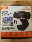 Itek Smart Home 720p Hd Plug & Play Webcam W/ Built-in Mic 30fps Rotating Clip. Fixed Price $5.00.
