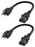 Cablecreation 2-pack 1 Feet 18 Awg Universal Power Cord For Feet, Black. Fixed Price $17.02.