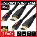 2 Pack Micro Hdmi Cable Hdmi-a To Hdmi-d Cord Raspberry Pi Retroid Gopro Hero. Fixed Price $14.39.