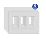 Elegrp 3-gang Midsize Screwless Decorator/rocker Wall Plate, White (5-pack). Fixed Price $14.00.