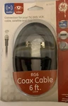 New Ge Rg6 Coax Cable 73273 Black 6 Ft Low Loss Double Shielded With F Plugs. Fixed Price $9.17.