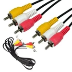 3ft Composite Rca Audio Video Cable Yellow White Red 3' Cord For Dvd Vcr Tv Cam. Fixed Price $8.99.