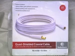 Radioshack 25-foot Rg-6 Quadshield Coax Cable With Gold F-connector (white). Fixed Price $7.00.