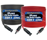 Windynation 10 Awg Solar Cable 50ft Black Red. Fixed Price $114.99.
