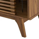 Modway Render Wood & Vinyl Record Display Stand With Sliding Door In Walnut. Fixed Price $234.99.
