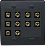 Riteav 10 Banana 5 Speaker Surround 2 Gang Coupler Wall Plate Black. Fixed Price $34.32.